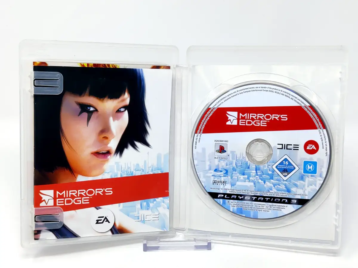 Interior del juego Mirror's Edge (ESP) para PlayStation 3 con disco y manual