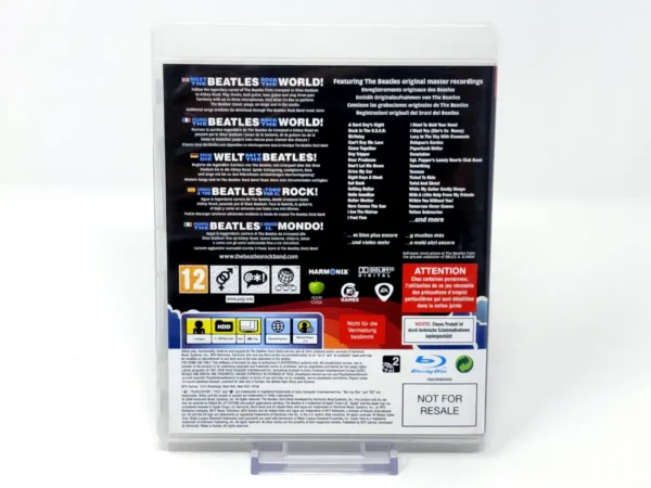 Parte trasera de The Beatles: Rock Band (EUR) para PlayStation 3, edición PAL EUR