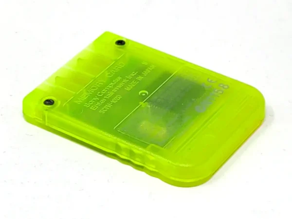 Memory Card Original (PS1) Amarillo Limón para PlayStation 1, edición PAL España, de segunda mano