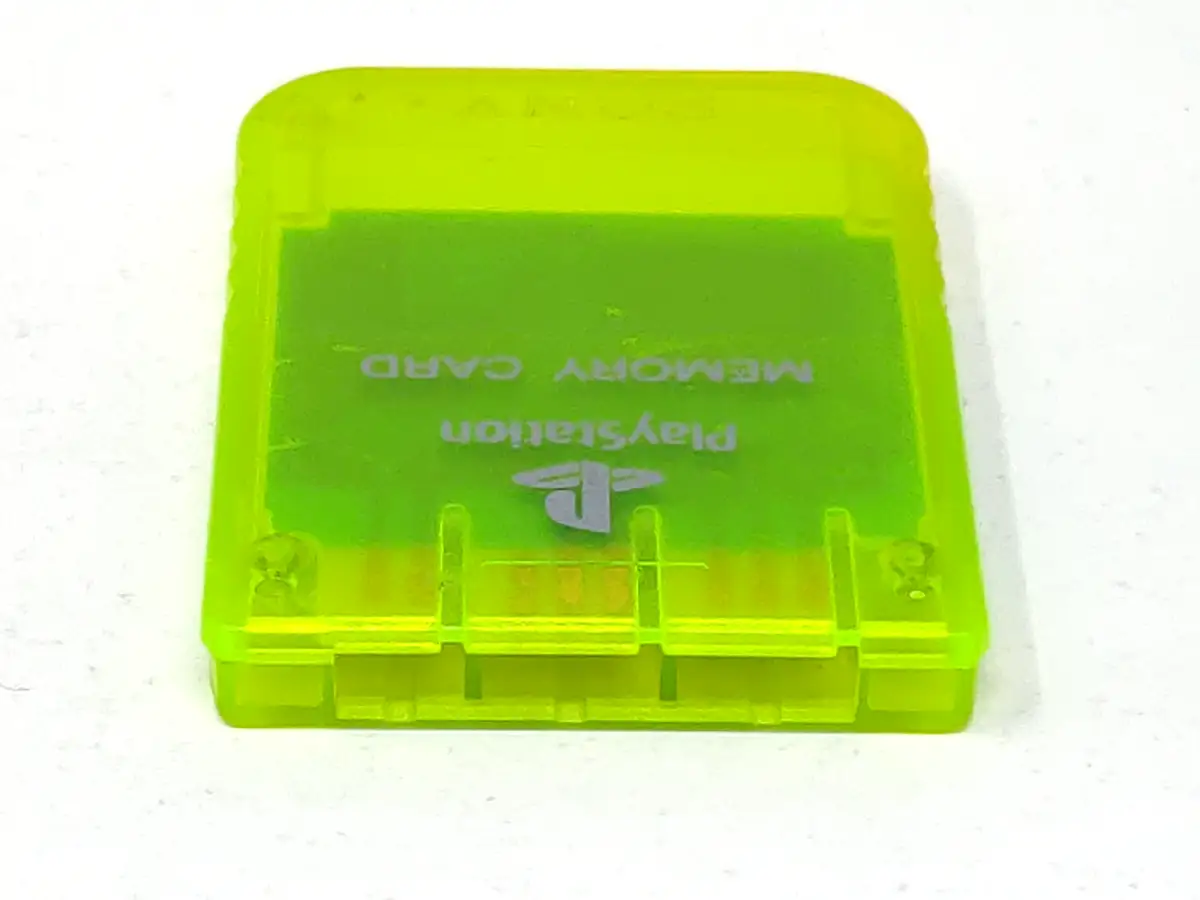 Memory Card Original (PS1) Amarillo Limón para PlayStation 1, edición PAL España, de segunda mano