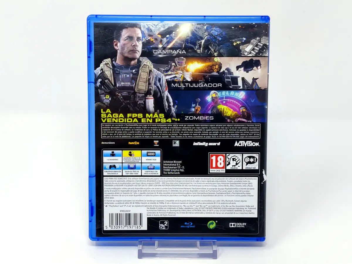 Parte trasera de Call of Duty: Infinite Warfare (ESP) (Rebajado) para PlayStation 2, edición PAL España