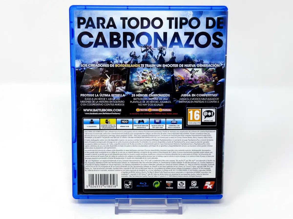 Parte trasera de Battleborn (ESP) (Rebajado) para PlayStation 4, edición PAL España