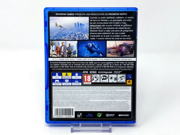 Parte trasera de Grand Theft Auto V (Premium Edition) (ESP) (Rebajado) para PlayStation 4, edición PAL España