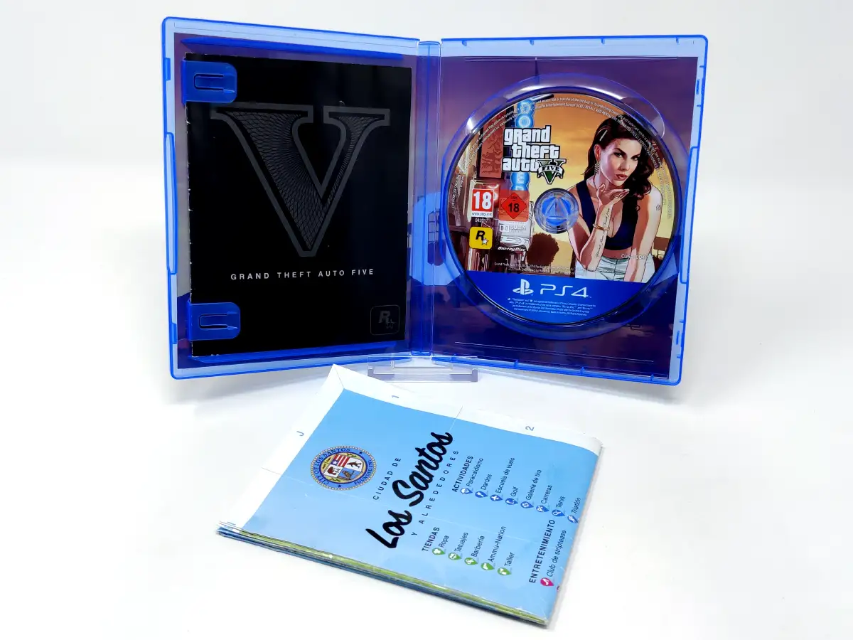 Interior del juego Grand Theft Auto V (ESP) (Con Mapa) (v2) para PlayStation 4 con disco y manual