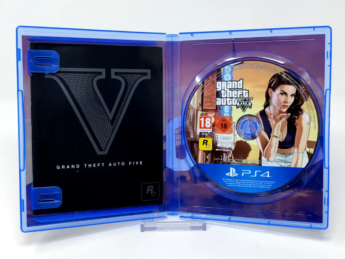 Interior del juego Grand Theft Auto V (Premium Edition) (ESP) para PlayStation 4 con disco y manual