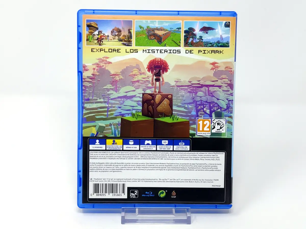 Parte trasera de PixARK (ESP) para PlayStation 4, edición PAL España