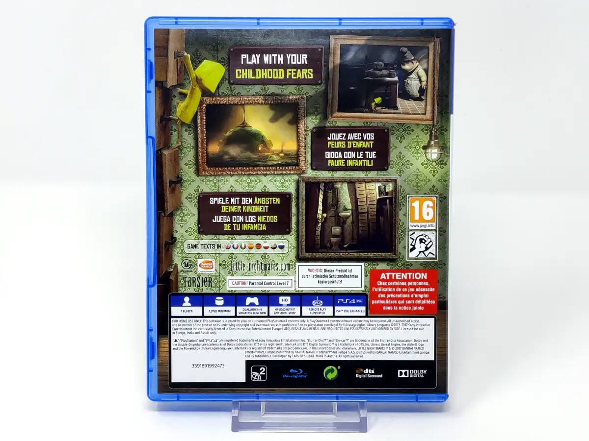 Parte trasera de Little Nightmares (EUR) para PlayStation 4, edición PAL EUR