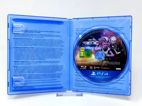 Interior del juego Star Trek Prodigy: Supernova (ESP) para PlayStation 4 con disco y manual