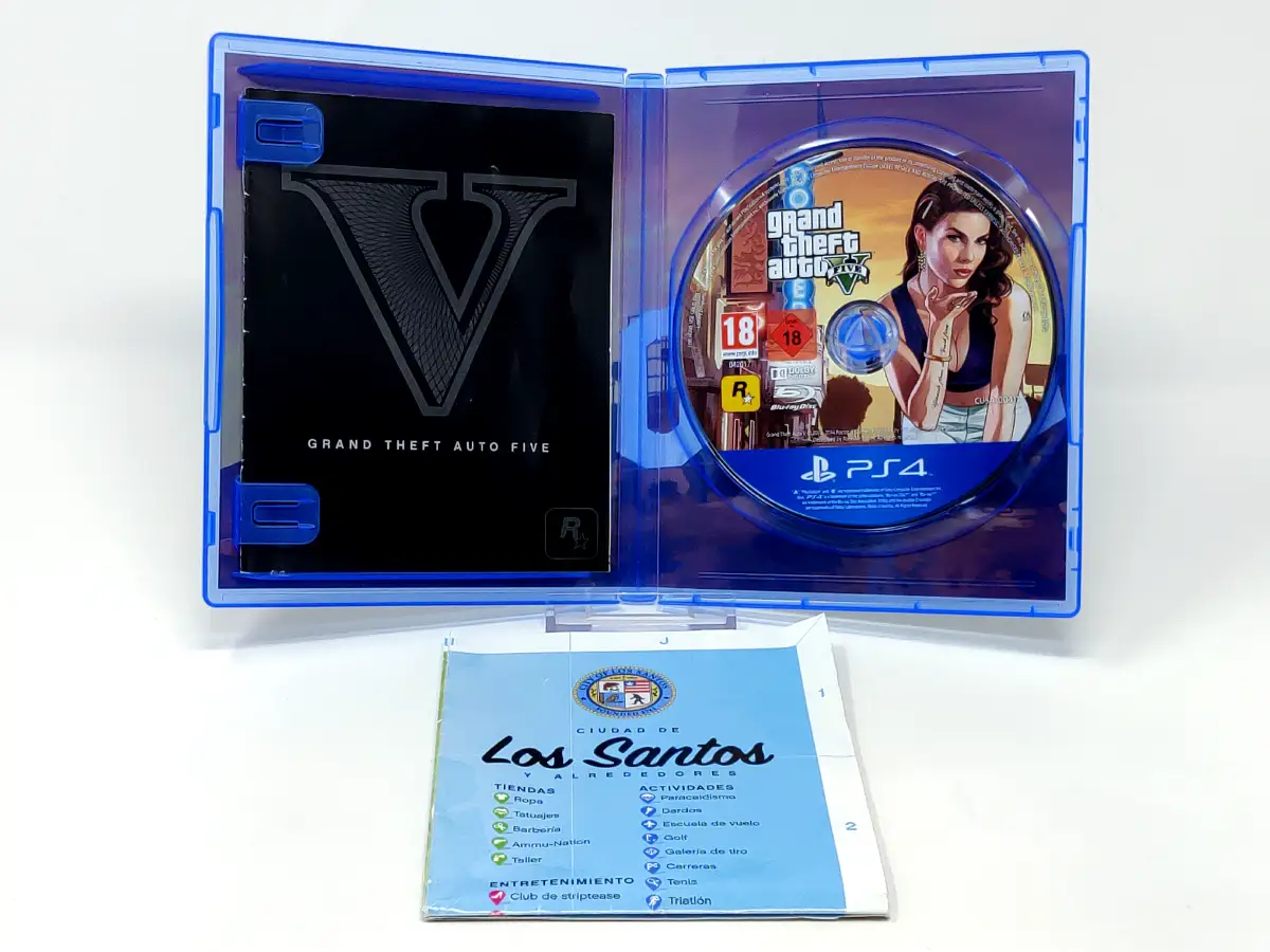 Interior del juego Grand Theft Auto V (ESP) (Con Mapa) (v2) para PlayStation 4 con disco y manual