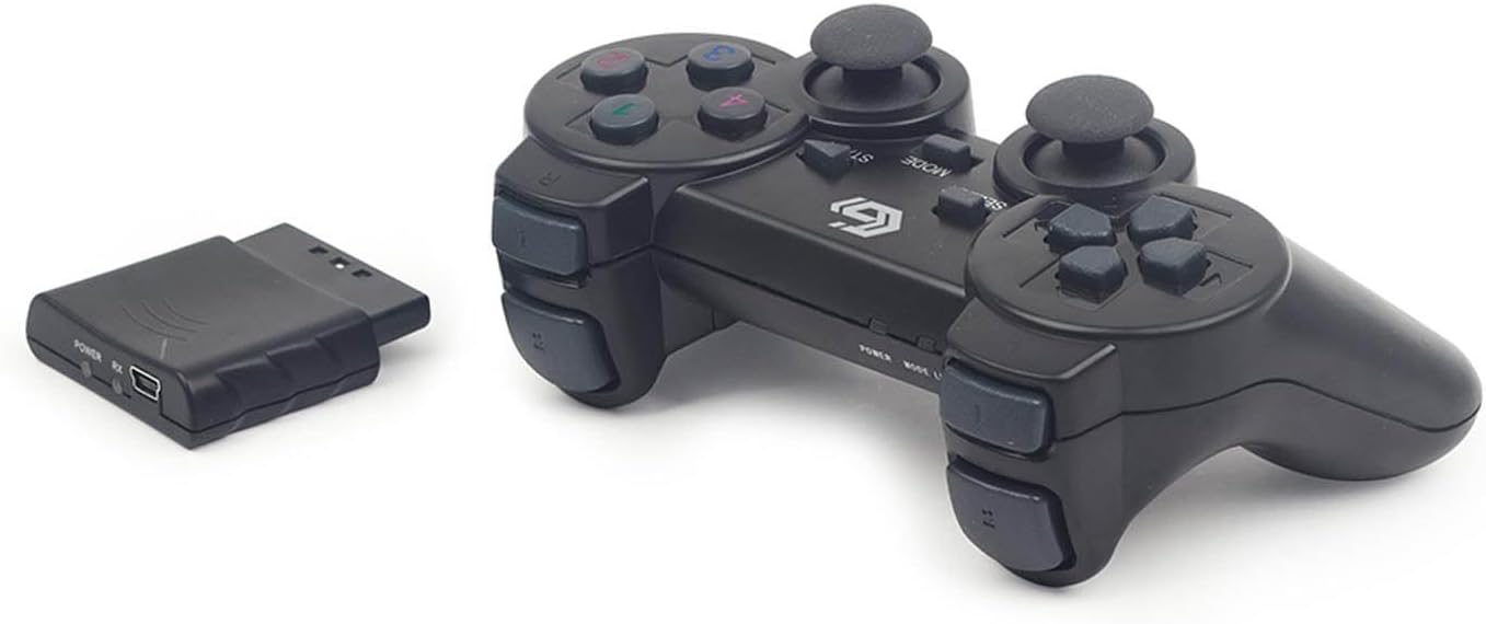 Mando Inalámbrico Negro Gembird PS2 para PlayStation 2, edición PAL EUR, nuevo