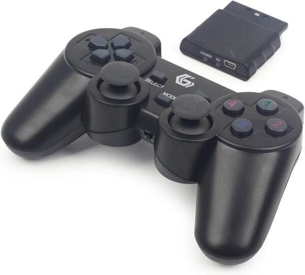 Mando Inalámbrico Negro Gembird PS2 para PlayStation 2, edición PAL EUR, nuevo