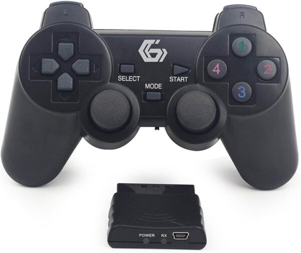 Mando Inalámbrico Negro Gembird PS2 para PlayStation 2, edición PAL EUR, nuevo