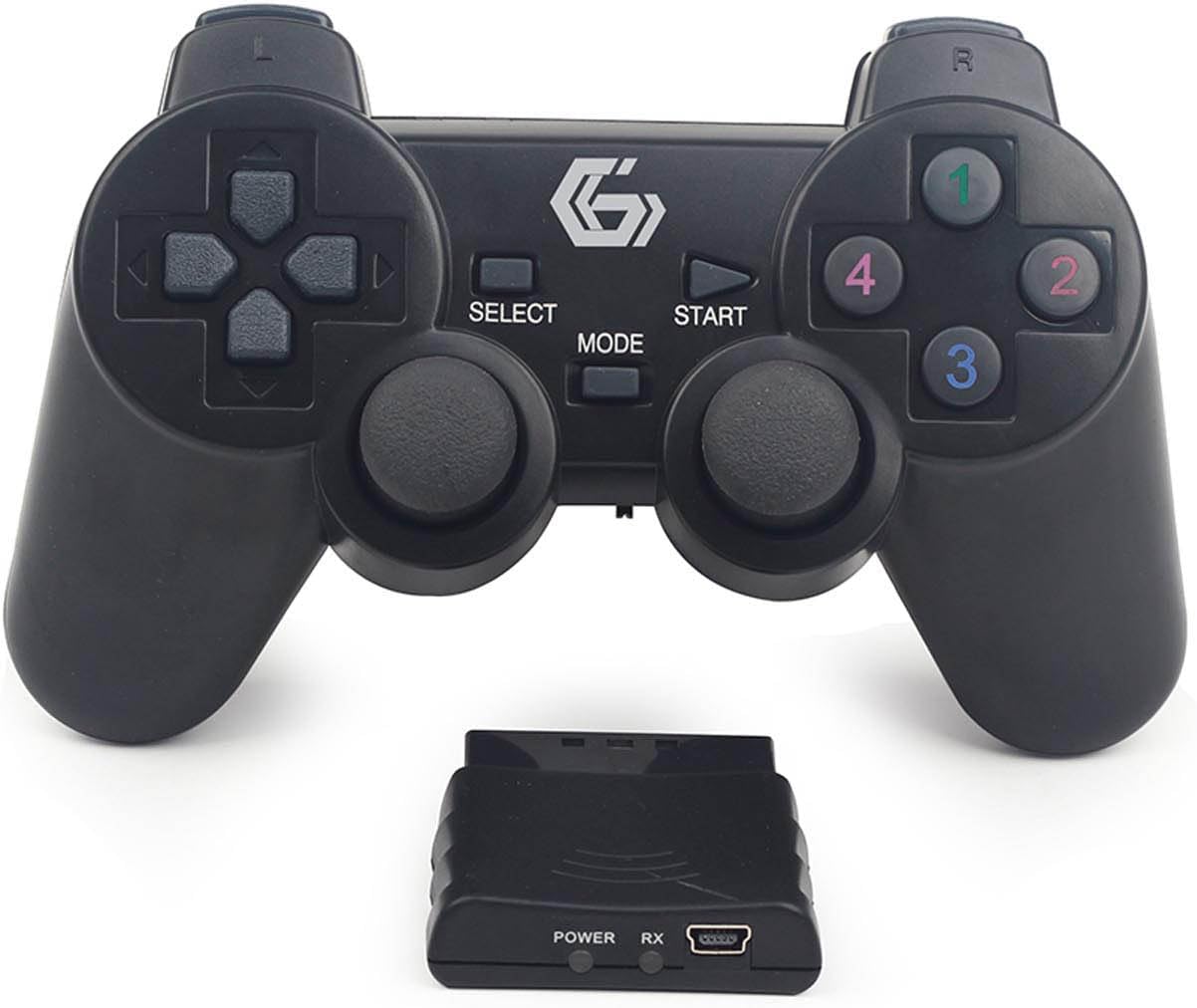 Mando Inalámbrico Negro Gembird PS2 para PlayStation 2, edición PAL EUR, nuevo