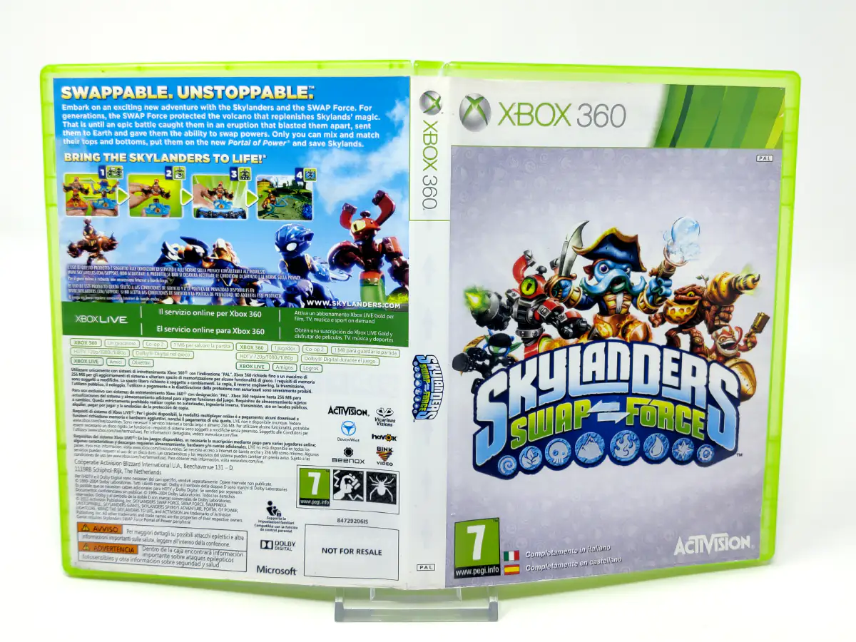Skylanders: Swap Force (ESP) (Carátula) para XBOX 360, edición PAL España, de segunda mano