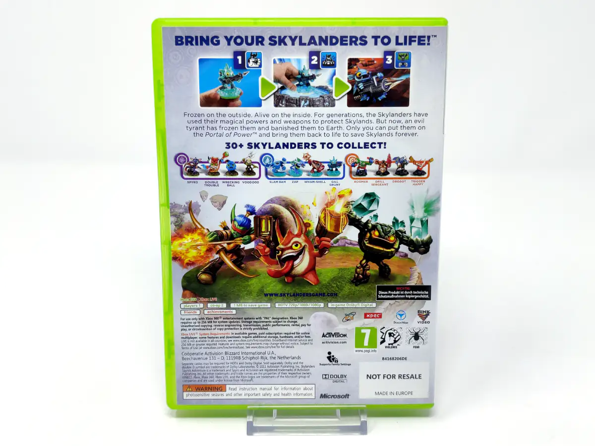 Parte trasera de Skylanders Spyro's Adventure (ESP) (Rebajado) para XBOX 360, edición PAL España