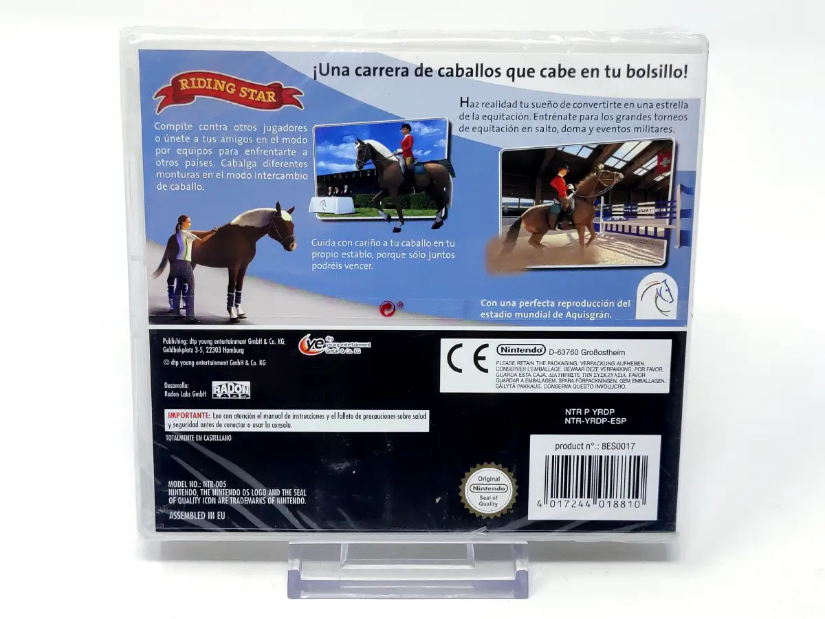 Parte trasera de Riding Star (ESP) (Precintado) para Nintendo DS, edición PAL España