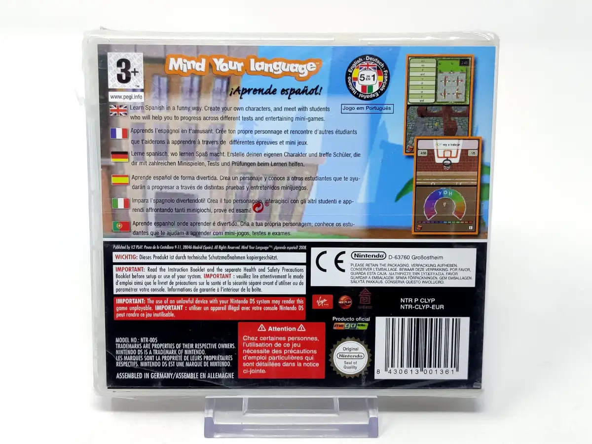 Parte trasera de Mind Your Language: Aprende Español (ESP) (Precintado) para Nintendo DS, edición PAL España