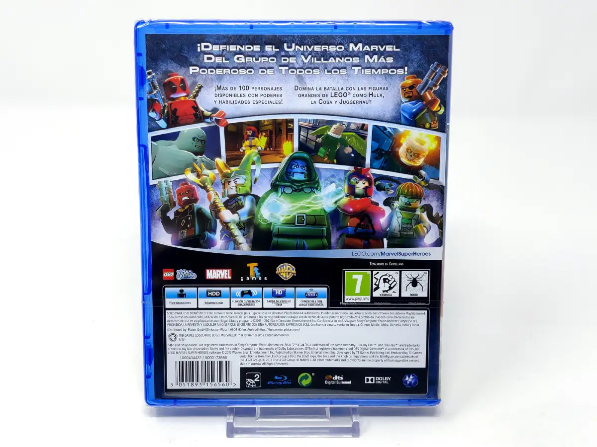 Parte trasera de LEGO Marvel Super Heroes (ESP) (Precintado) para PlayStation 4, edición PAL España