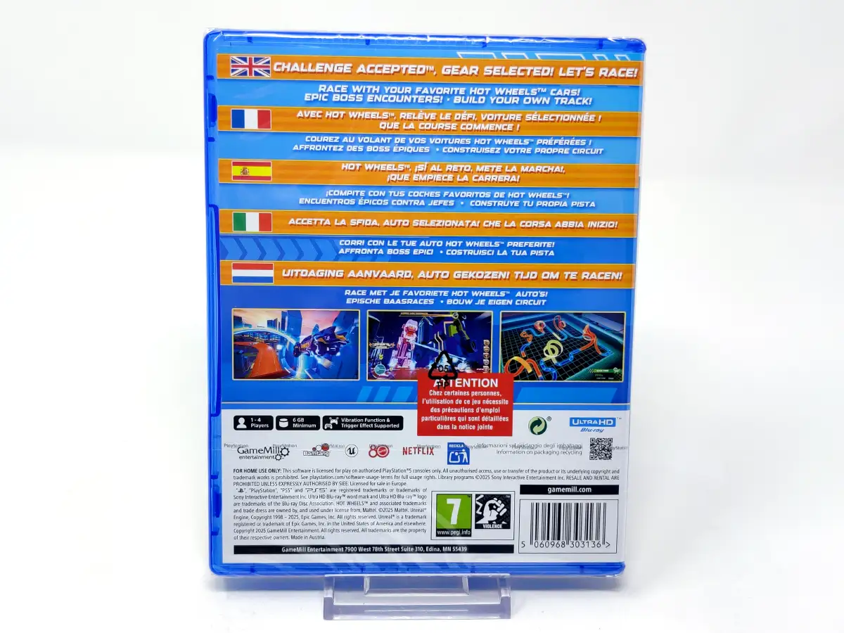 Parte trasera de Hot Wheels Let's Race: Ultimate Speed (ESP) (Precintado) para PlayStation 5, edición PAL España