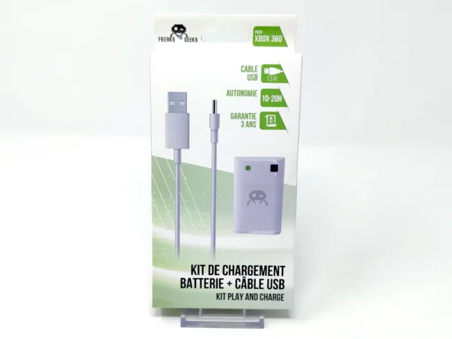 Kit de Carga Xbox360 Blanco: Batería + Cable USB (Freaks and Geeks)