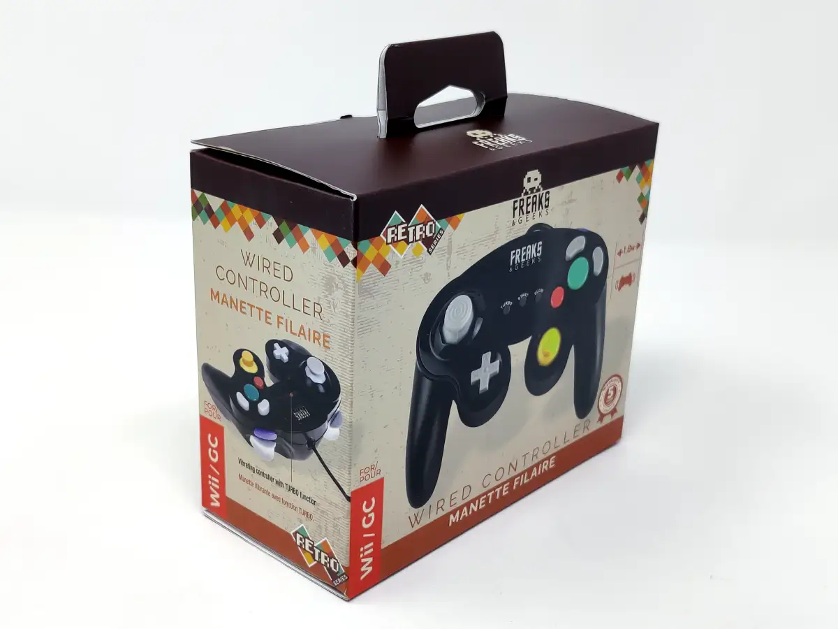 Mando Game Cube / Wii Negro (Freaks and Geeks) para Nintendo GameCube, edición PAL EUR, nuevo