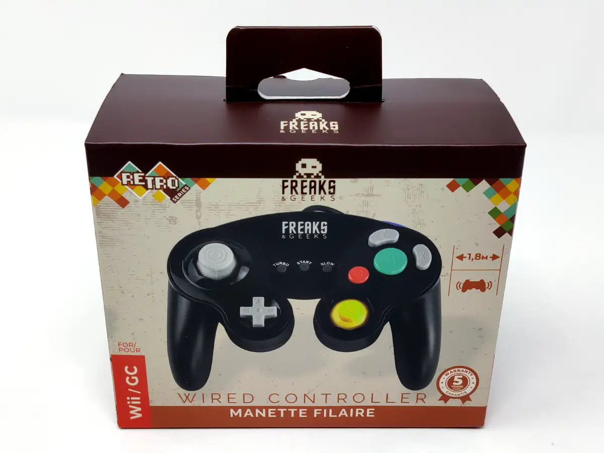 Mando Game Cube / Wii Negro (Freaks and Geeks) para Nintendo GameCube, edición PAL EUR, nuevo