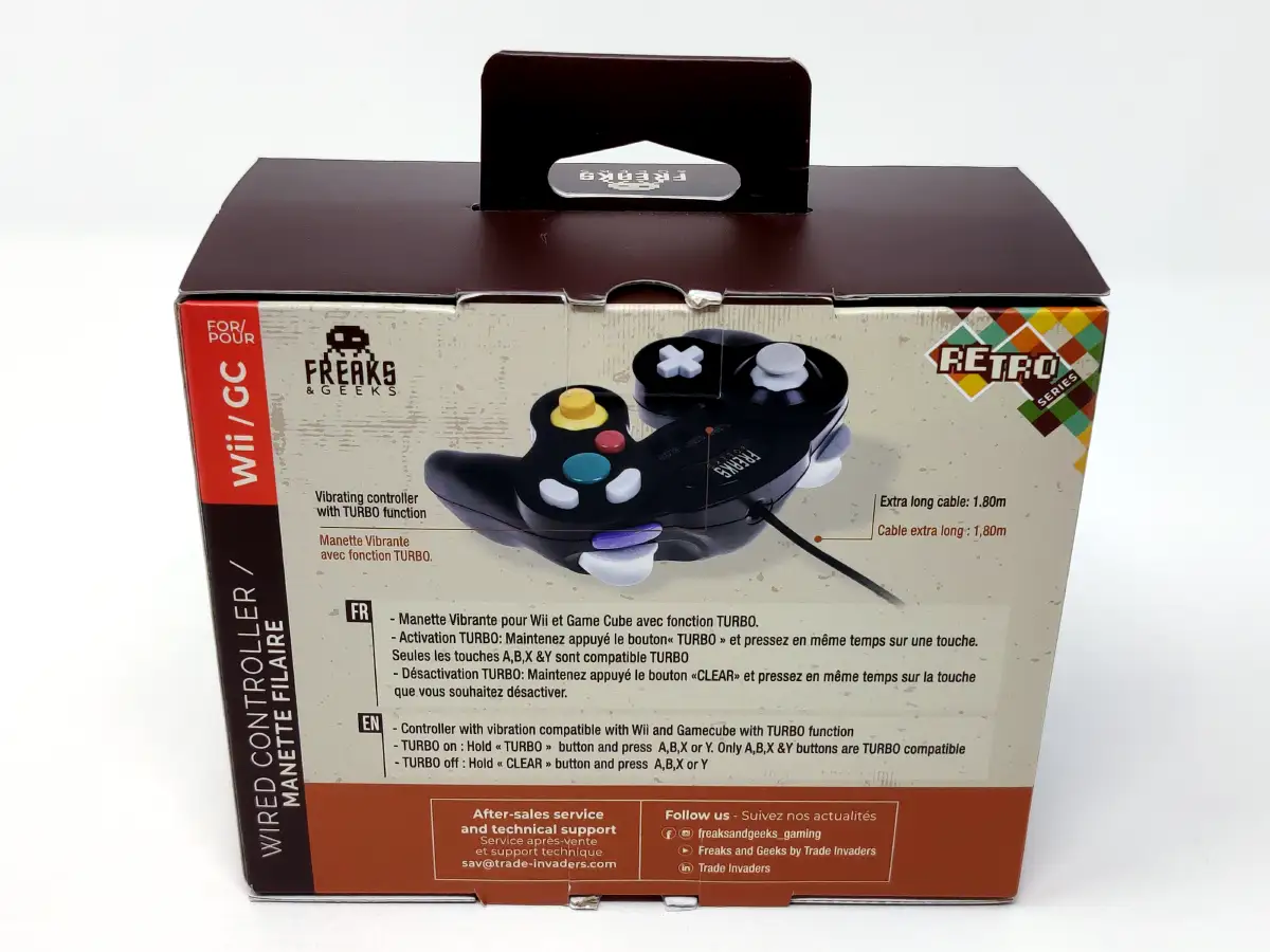 Mando Game Cube / Wii Negro (Freaks and Geeks) para Nintendo GameCube, edición PAL EUR, nuevo
