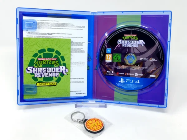 Interior del juego Teenage Mutant Ninja Turtles: Shredder's Revenge (ESP) para PlayStation 4 con disco y manual