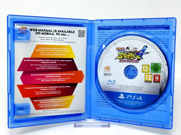 Interior del juego NARUTO SHIPPUDEN: Ultimate Ninja STORM 4 ROAD TO BORUTO (ESP) para PlayStation 4 con disco y manual
