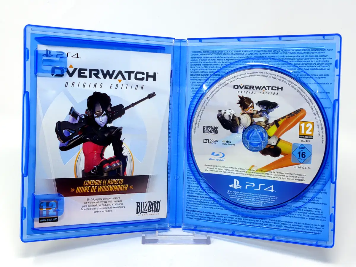 Interior del juego Overwatch (Origins Edition) (ESP) para PlayStation 4 con disco y manual