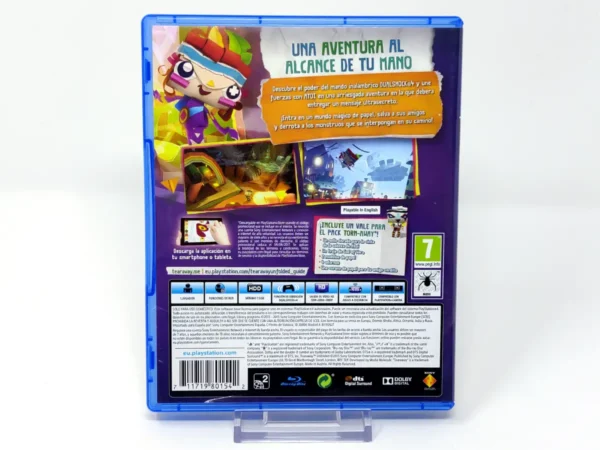 Parte trasera de Tearaway Unfolded (Messenger Edition) (ESP) para PlayStation 4, edición PAL España