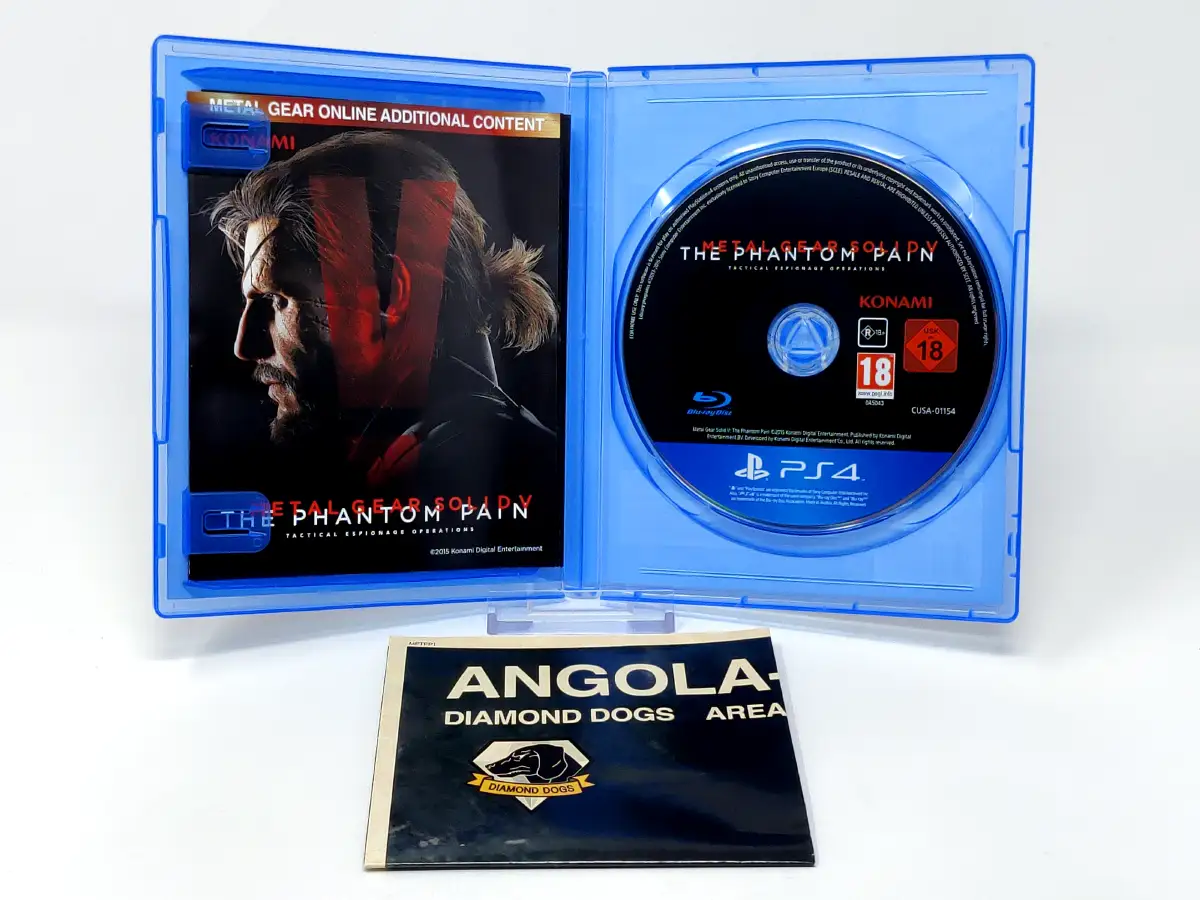Interior del juego Metal Gear Solid V: The Phantom Pain (ESP) (Con Mapa) para PlayStation 4 con disco y manual