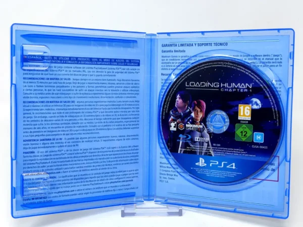 Interior del juego Loading Human: Chapter 1 (ESP) para PlayStation 4 con disco y manual