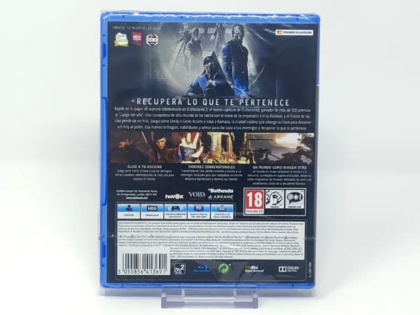 Parte trasera de Dishonored 2 (ESP) (Precintado) para PlayStation 4, edición PAL España