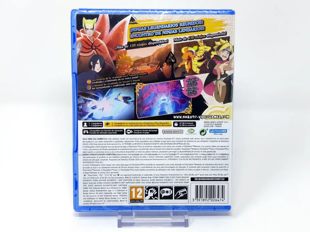 Parte trasera de Naruto x Boruto: Ultimate Ninja Storm Connections (ESP) (Precintado) para PlayStation 5, edición PAL España