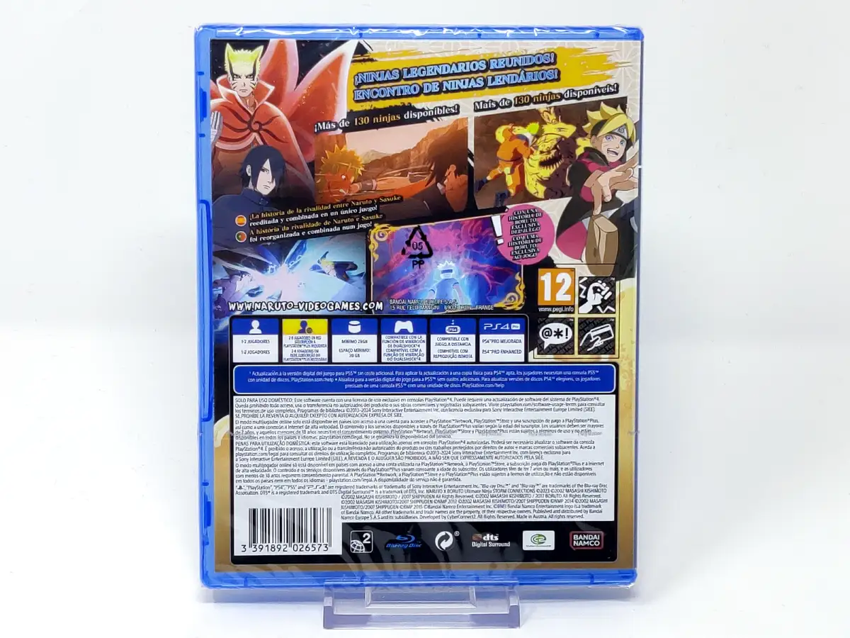 Parte trasera de Naruto x Boruto: Ultimate Ninja Storm Connections (ESP) (Precintado) para PlayStation 4, edición PAL España