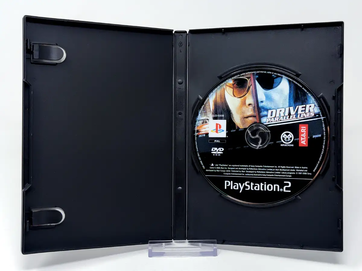 Interior del juego Driver: Parallel Lines (ESP) (v1) (Rebajado) para PlayStation 2 con disco y manual