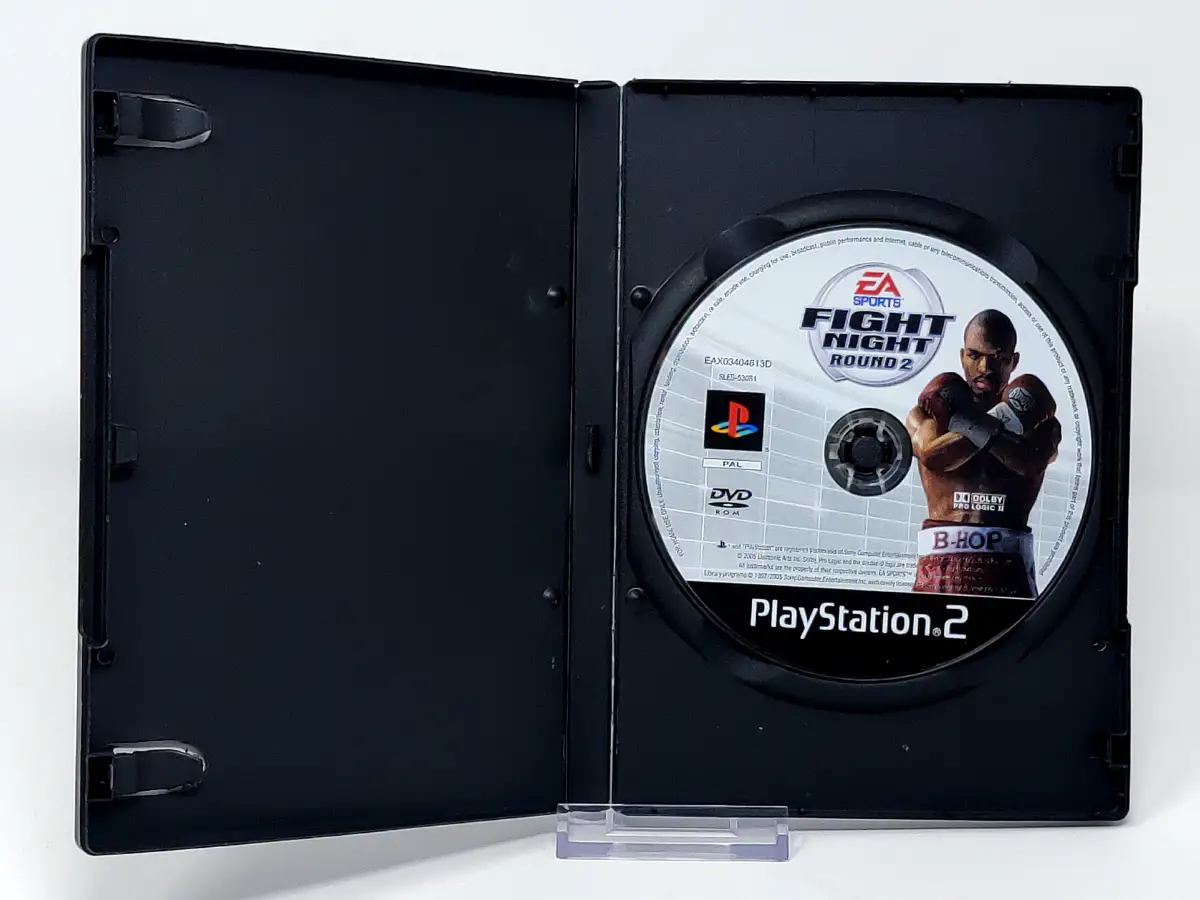Interior del juego Fight Night Round 2 (ESP) (Rebajado) para PlayStation 2 con disco y manual