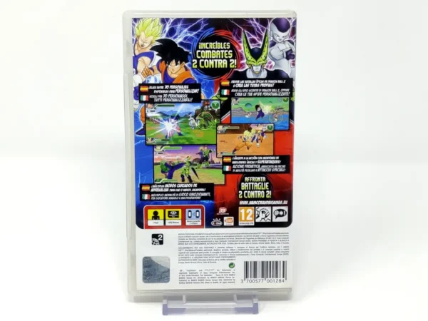Parte trasera de Dragon Ball Z: Tenkaichi Tag Team (ESP) para PSP, edición PAL España