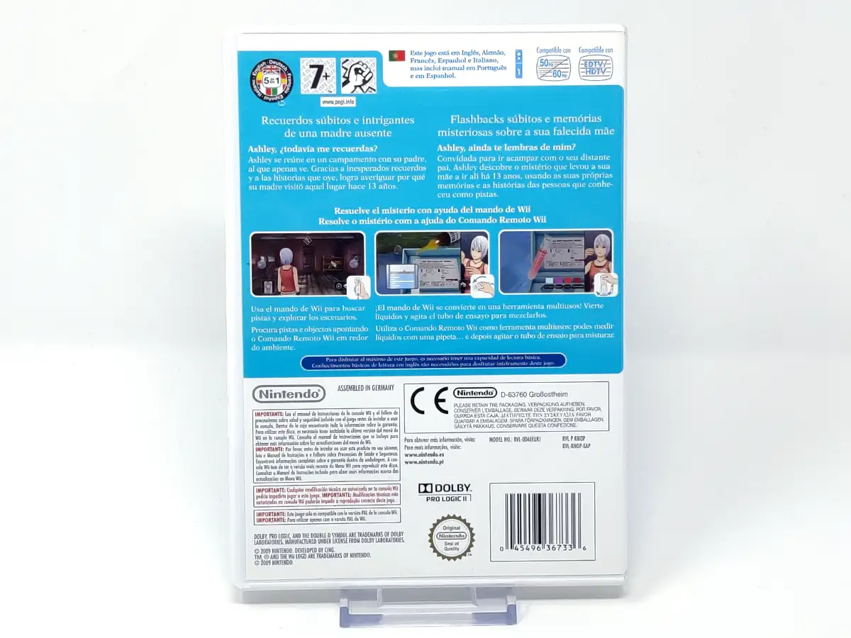 Parte trasera de Another Code: R - Más Allá de la Memoria (ESP) para Nintendo Wii, edición PAL España