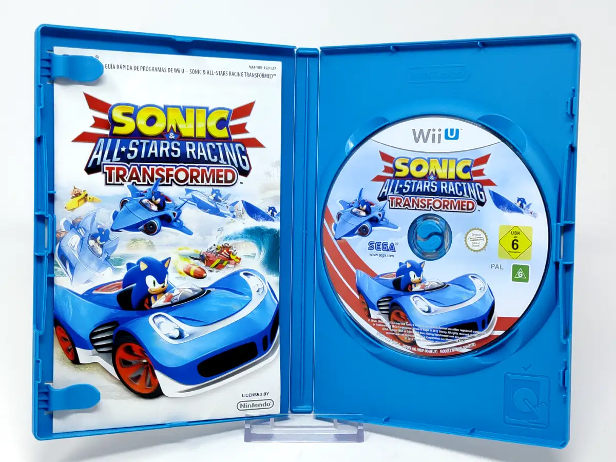 Interior del juego Sonic & All-Stars Racing Transformed (Special Edition) (ESP) para Nintendo Wii U con disco y manual