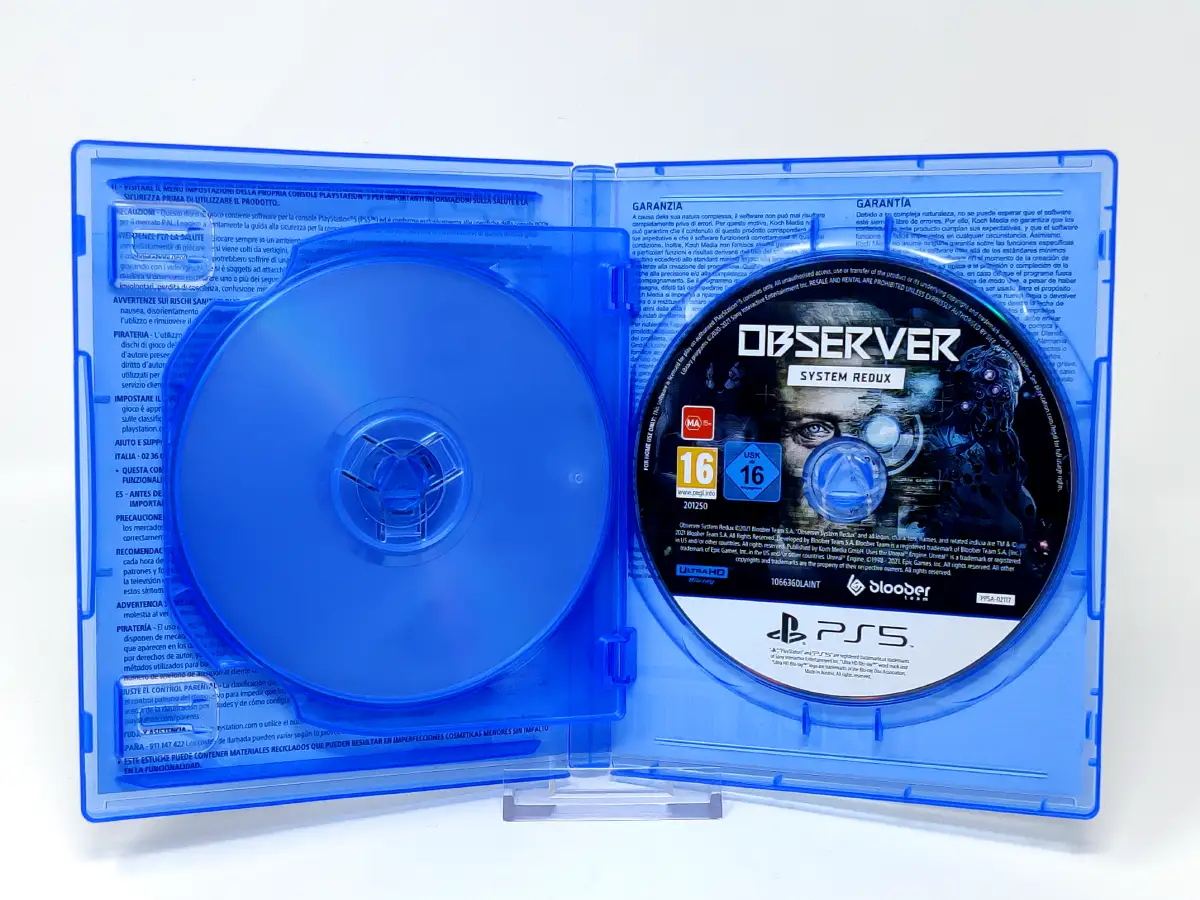 Lateral de la caja de Observer: System Redux (Day One Edition) (ESP) para PlayStation 5