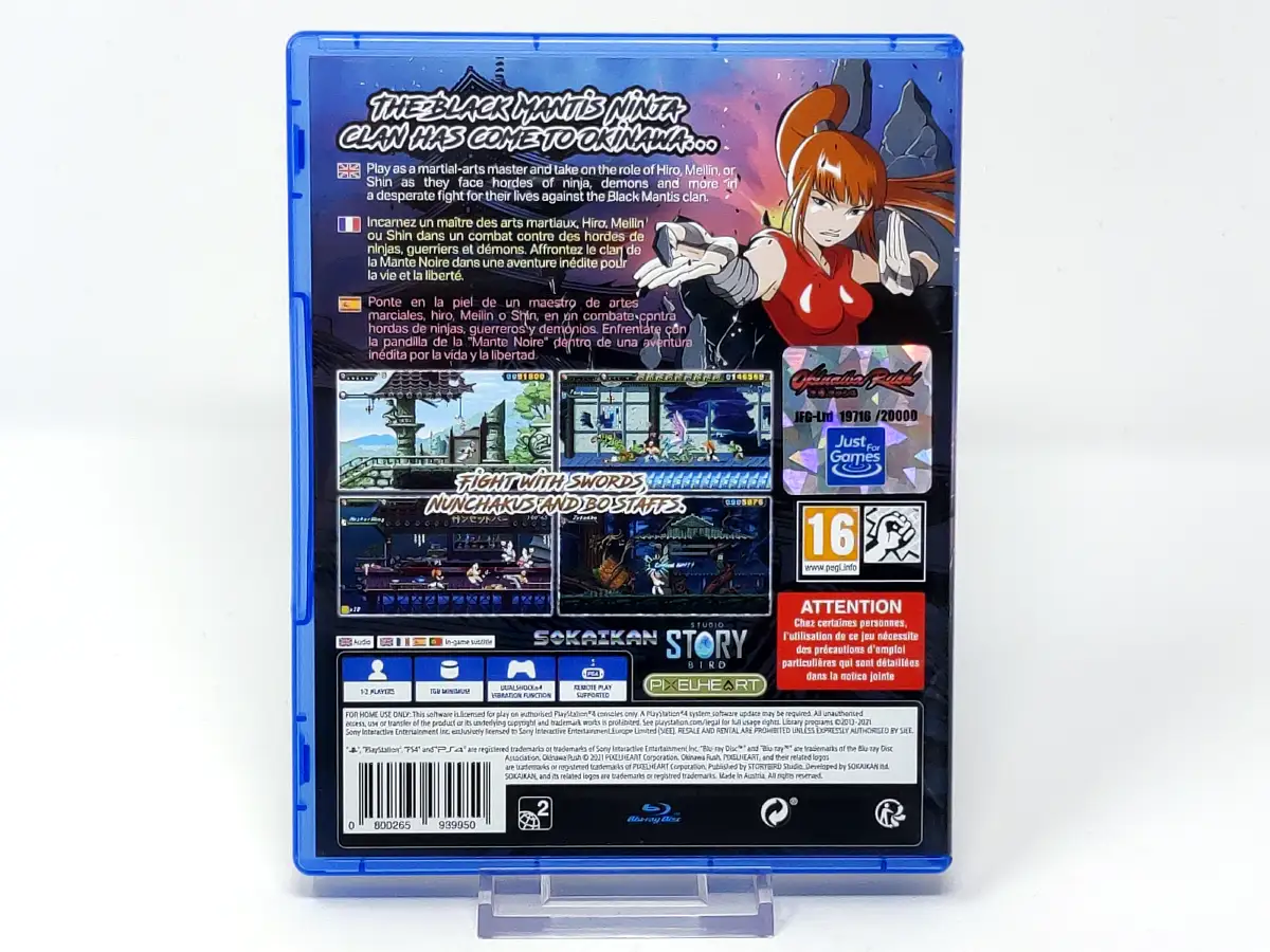 Parte trasera de Okinawa Rush (ESP) para PlayStation 4, edición PAL España