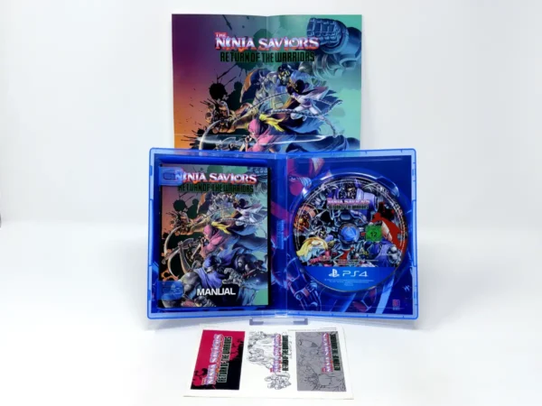Interior del juego The Ninja Saviors: Return of the Warriors (ESP) para PlayStation 4 con disco y manual