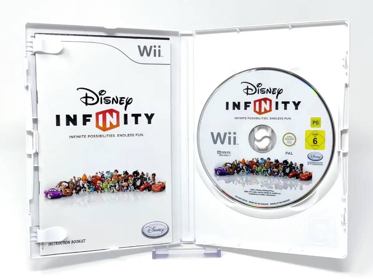 Interior del juego Disney Infinity (ESP) para Nintendo Wii con disco y manual