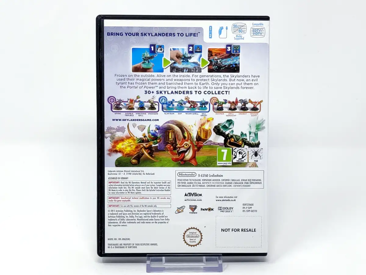 Parte trasera de Skylanders Spyro's Adventure (ESP) (Rebajado) para Nintendo Wii, edición PAL España