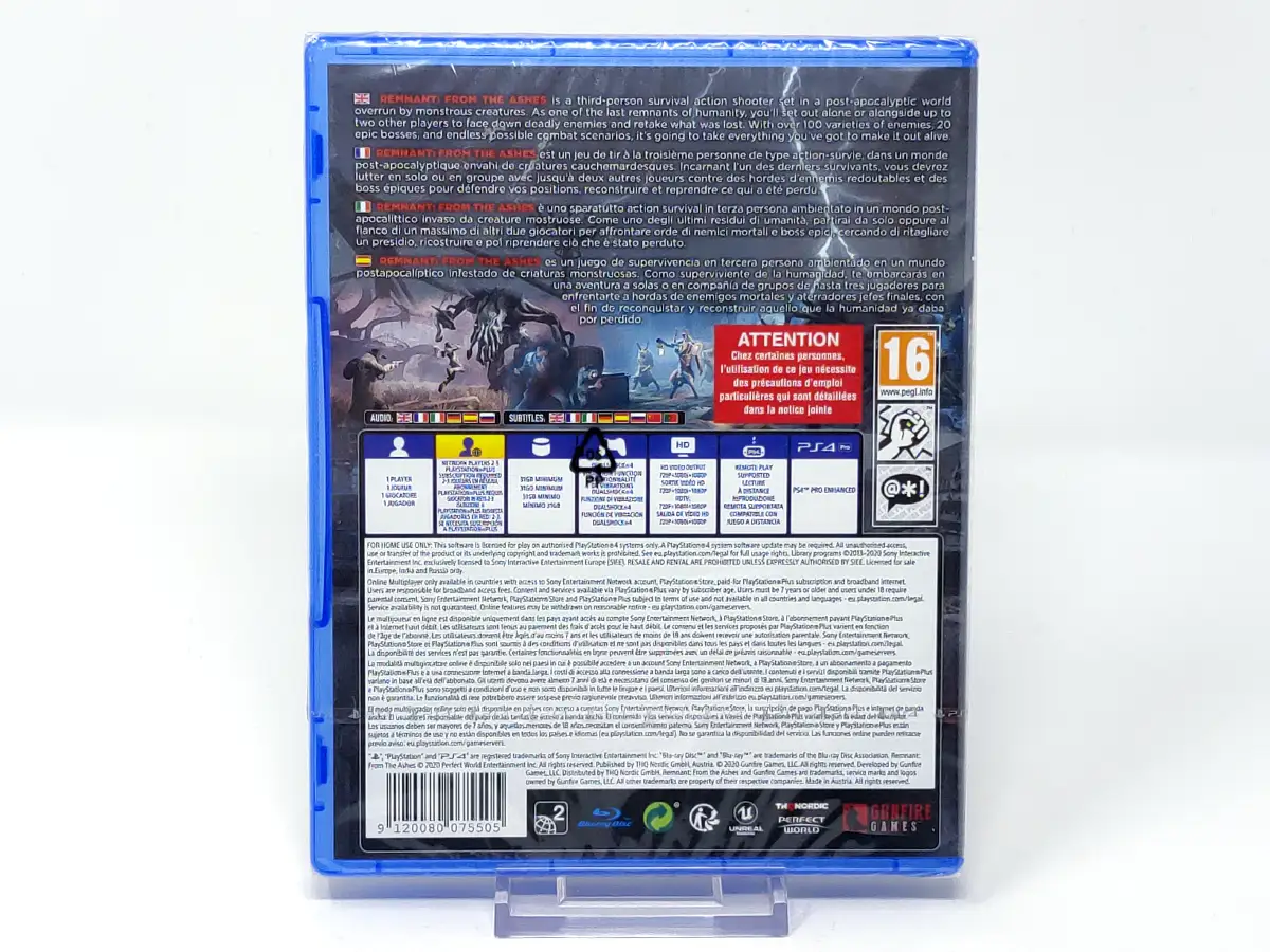 Parte trasera de Remnant: From the Ashes (ESP) (Precintado) para PlayStation 4, edición PAL España