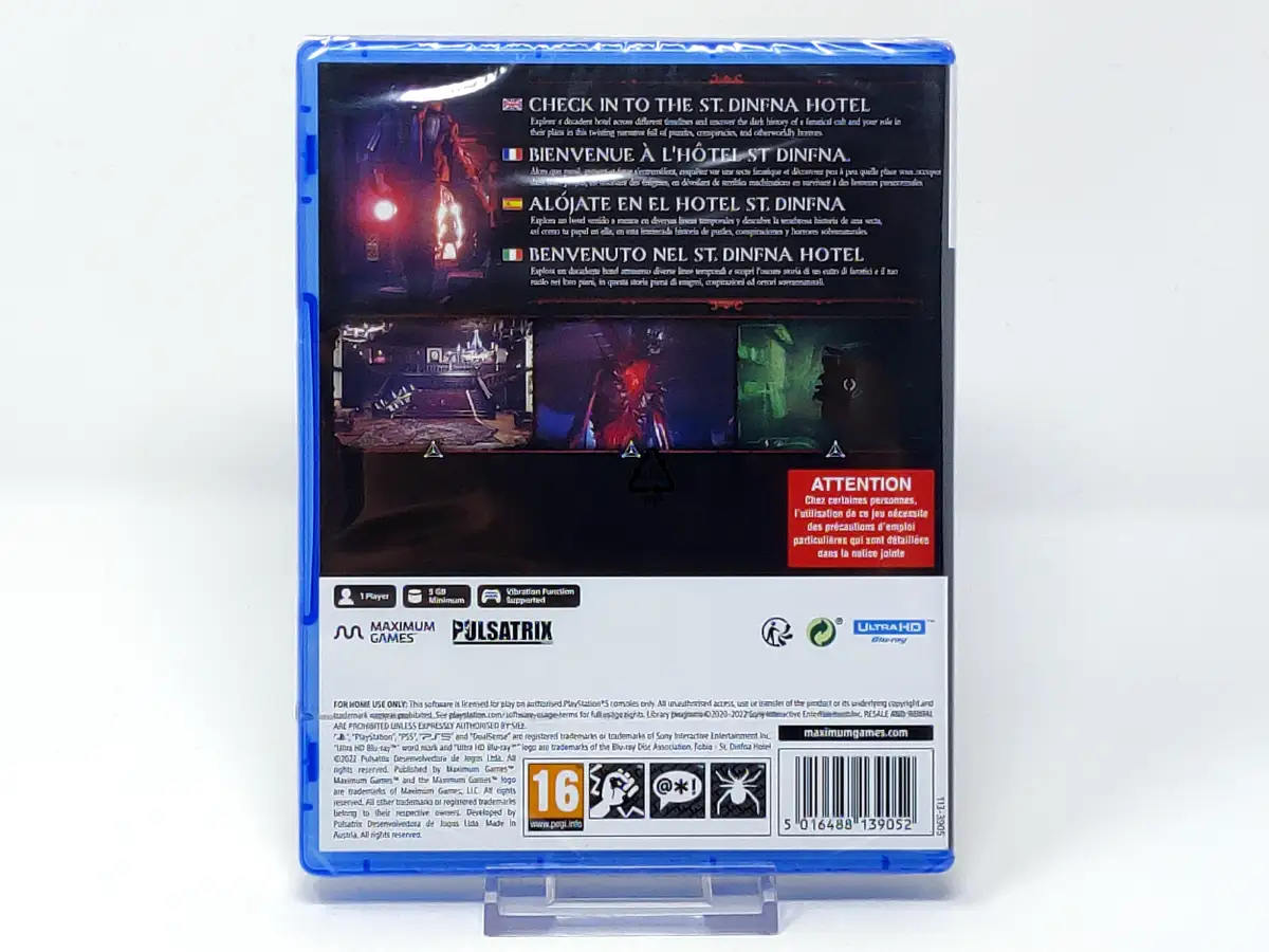 Parte trasera de FOBIA - St. Dinfna Hotel (ESP) (Precintado) para PlayStation 5, edición PAL España