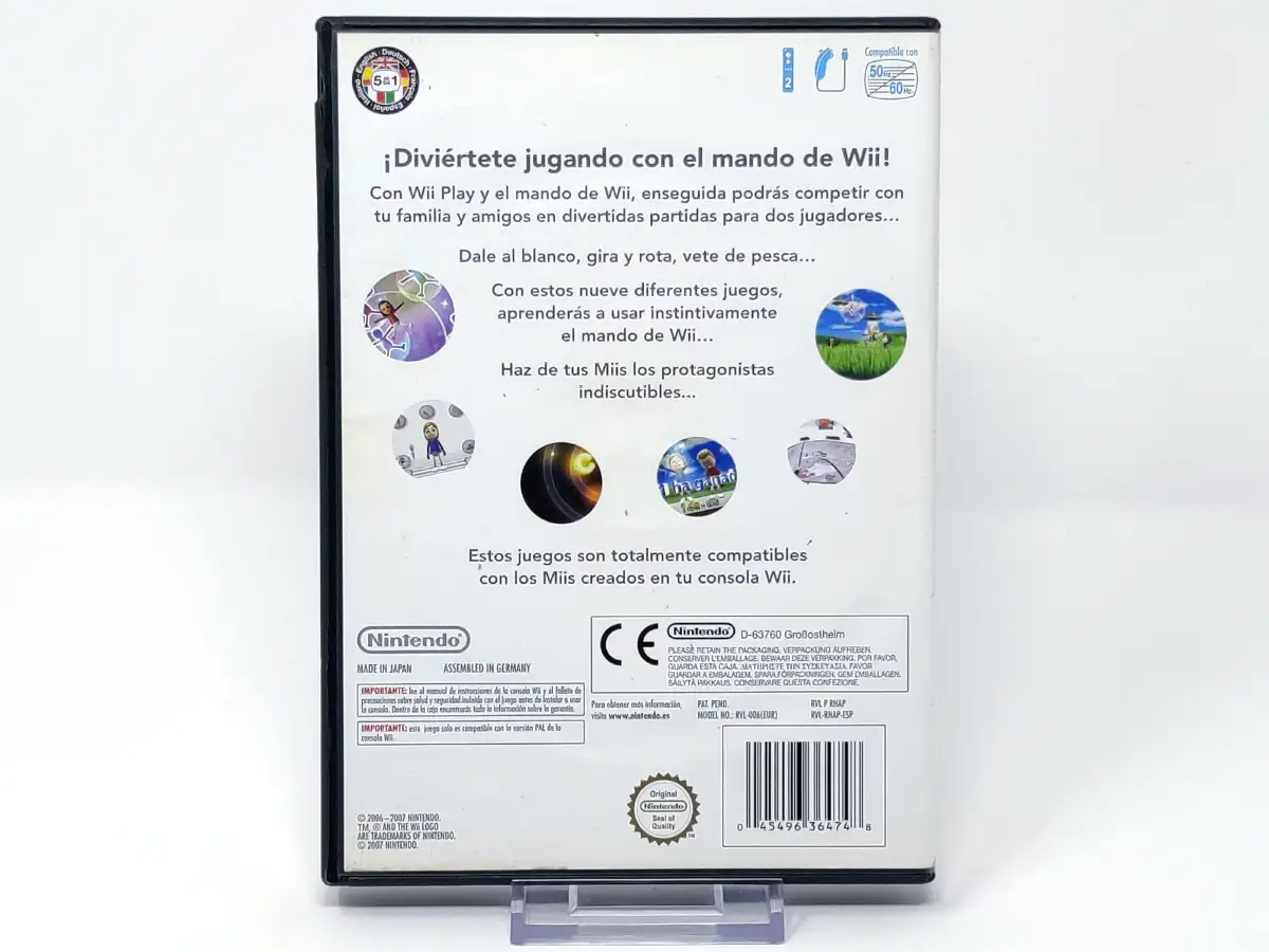 Parte trasera de Wii Play (ESP) (v1) (Rebajado) para Nintendo Wii, edición PAL España