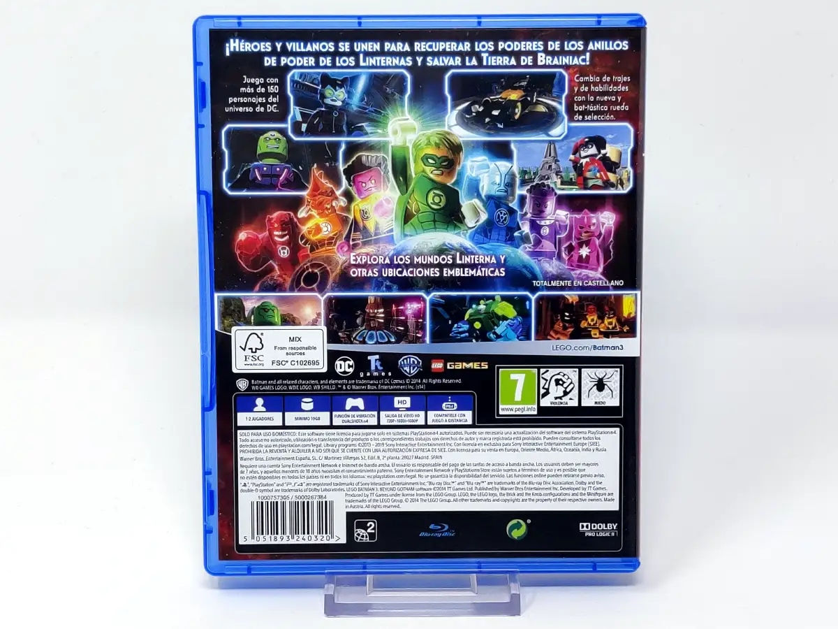 Parte trasera de LEGO Batman 3: Más Allá de Gotham (ESP) (PS Hits) para PlayStation 4, edición PAL España